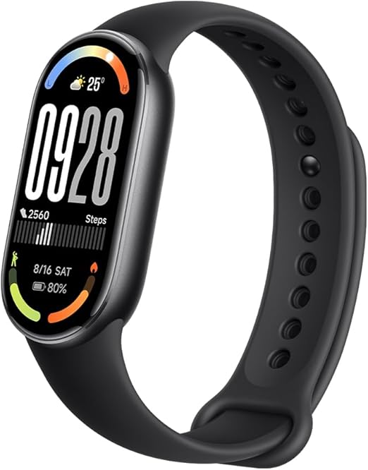 Xiaomi Smart Band 10 Fitness Tracker, 1.72" AMOLED Display, 21-Day Battery Life, 150+ Sports Modes, Heart Rate & Sleep Monitoring, Electronic Compass, 5ATM Waterproof, 2-Year Warranty – Black