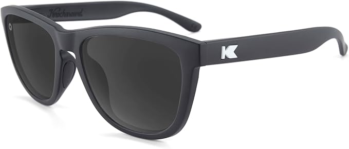Knockaround Premiums Sport - Polarized Running Sunglasses for Women & Men - Impact Resistant Lenses & Full UV400 Protection, Matte Black / Smoke, One Size