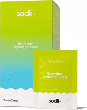 Sodii Everyday Hydration Salts – Salty Citrus | 30 Sachets | Electrolyte Powder with Sodium, Potassium & Magnesium | Vegan, No Added Sugar, All Natural | Optimal Hydration & Recovery Support