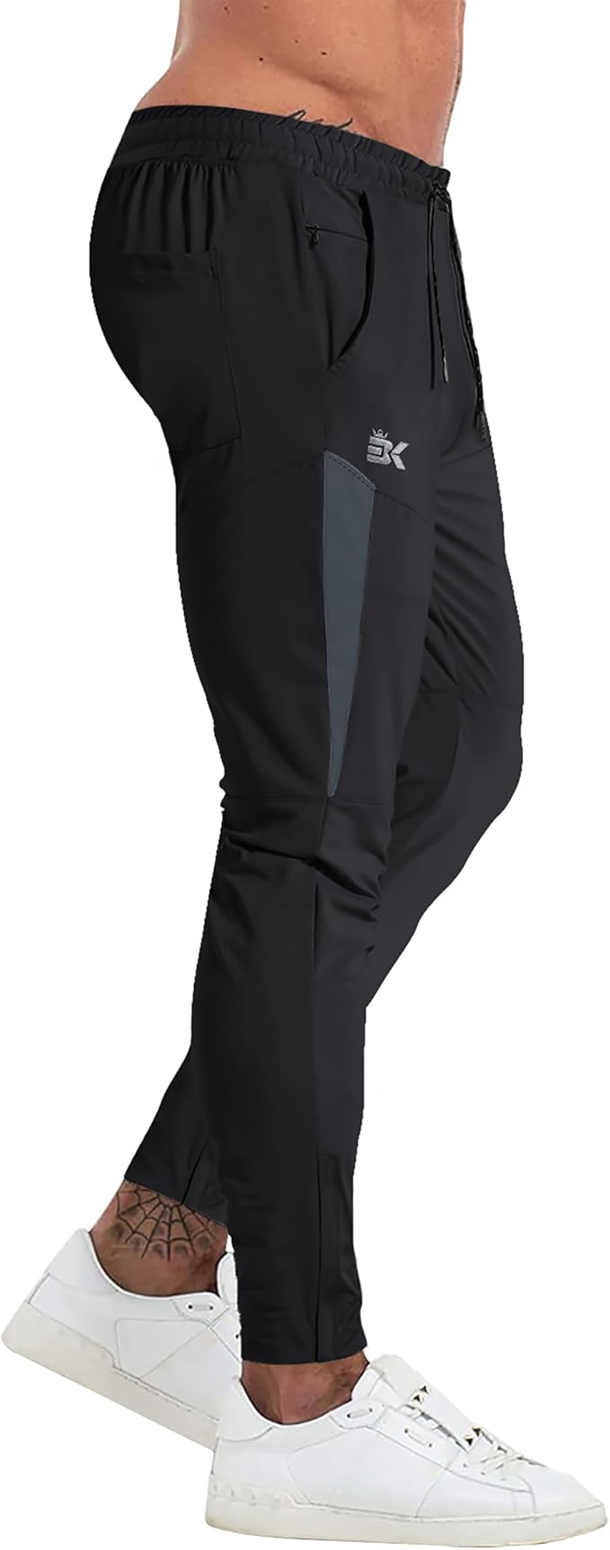 BROKIG Men's Gym Track Pants, Tapered Joggers Lightweight Quick Dry Casual Workout Sports Running Pants with Zip Pocket