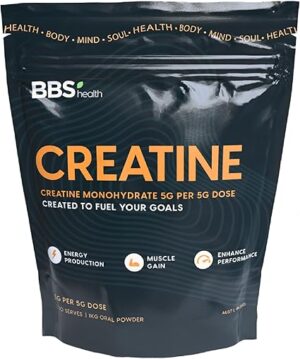 BBS Health Creatine Monohydrate - TGA Listed Micronised Creatine Pre Workout Powder - Boosts Strength, Energy & Gym Performance - 1KG