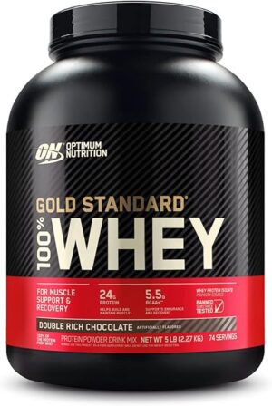 OPTIMUM NUTRITION Gold Standard 100% Whey Protein Powder, Double Rich Chocolate, 2.27kg