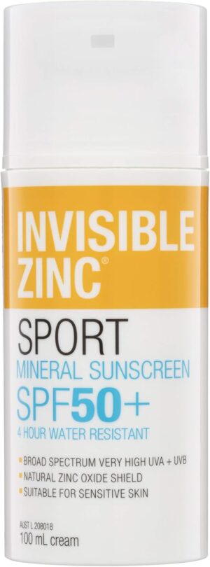 Invisible Zinc SPF50+ 4 Hours Water Resistant Sunscreen, 100ml
