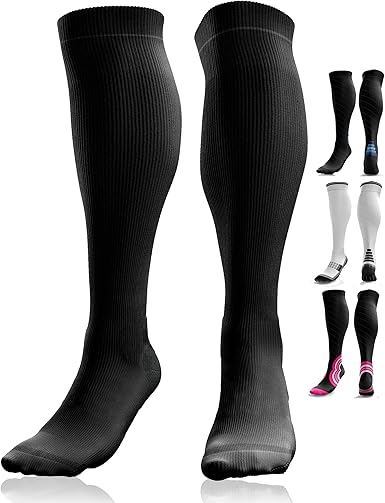 aZengear Compression Socks for Men, Women (20-30 mmHg) Anti DVT Calf Support Stockings, Flight Travel, Swollen Legs, Varicose Veins, Running, Sport, Nurses, Shin Splints, Pregnancy