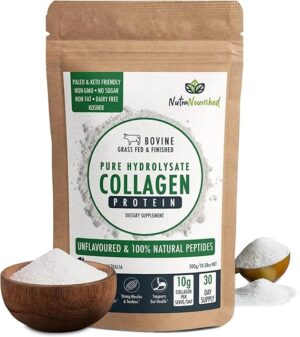 Nutra Nourished Collagen Powder (300g) – Pure Hydrolyzed Bovine Collagen Peptides – Unflavoured, High-Quality Protein Powder Supplement – Made in Australia